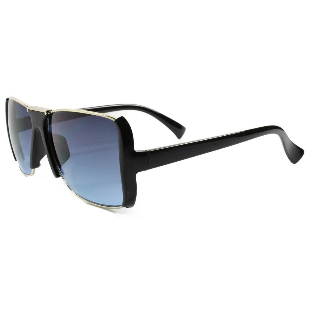 Unique Cool Retro 80s 90s Stylish Fashion Hip Hop Square Sunglasses Black Frame